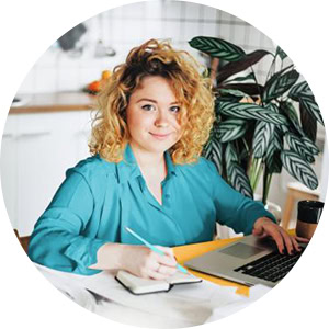 Foto van vrouw in werk omgeving