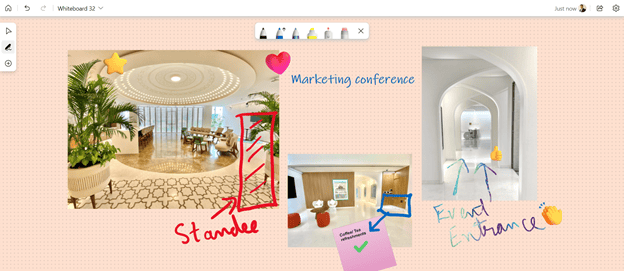 Een pagina in Microsoft Whiteboard