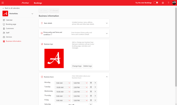 Microsoft booking business informatie