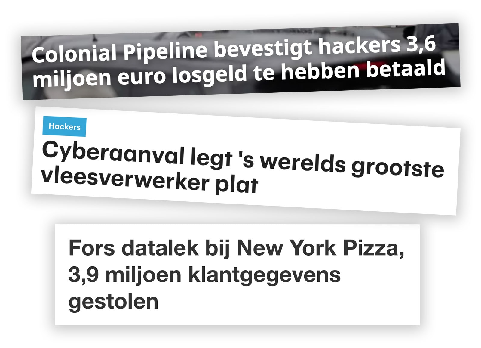 Nieuwskoppen over hackers, cyberaanvallen en datalekken